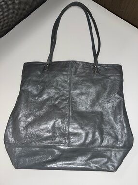 Latico NJ USA Gray Leather Shoulder Tote